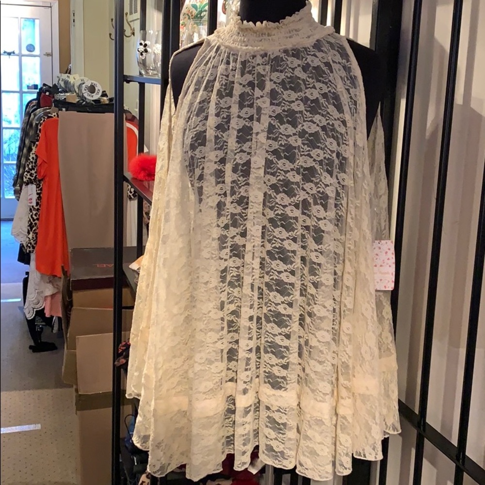 Free People Lace Poncho
